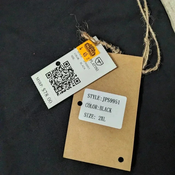 PLATINI MEN 2X MODERN FIT STRETCH COWBOY PANORAMIC PRINT POLO BLACK JPS9951 - Picture 4 of 4